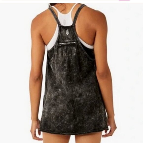 2 Free People Movement Hot Shot Mini Dress BlueWashed Black -2 Dresses / Small - Picture 3 of 10